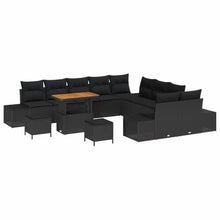 Laden Sie das Bild in den Galerie-Viewer, GFMGUEMV Gartenmöbel Set 14-Teilig Poly-Rattan Grau 110 Cm Tisch