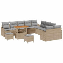Laden Sie das Bild in den Galerie-Viewer, GFMGUEMV Poly Rattan Garten-Sofa-Set 13-Tlg. Beige &amp; Hellgrau 80 cm