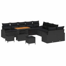 Laden Sie das Bild in den Galerie-Viewer, GFMGUEMV Modulares Rattan Sofa-Set 14-teilig Grau Mit Höhenverstellbarem Tisch