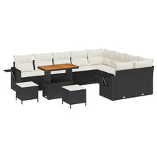 Laden Sie das Bild in den Galerie-Viewer, GFMGUEMV Poly-Rattan Gartenmöbel Set 13-Teilig Grau/Dunkelgrau 110 cm