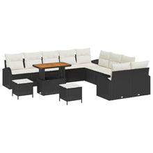 Laden Sie das Bild in den Galerie-Viewer, GFMGUEMV Modulares Rattan Sofa-Set 14-teilig Grau Mit Höhenverstellbarem Tisch
