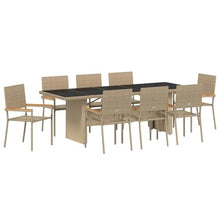 Laden Sie das Bild in den Galerie-Viewer, GFMGUEMV Gartenmöbel Set Grau Poly-Rattan 9-teilig