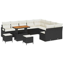 Laden Sie das Bild in den Galerie-Viewer, GFMGUEMV 13-Teiliges Gartensofa-Set Poly-Rattan Beige Hellgrau