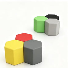 Laden Sie das Bild in den Galerie-Viewer, KIBONCY Hexagonales Modulares Sitzpouf-Set 60x40cm Mehrfarbig