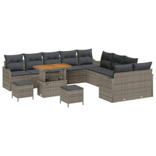 Laden Sie das Bild in den Galerie-Viewer, GFMGUEMV Poly Rattan Garten-Sofa-Set 13-Tlg. Beige &amp; Hellgrau 80 cm