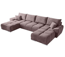 Laden Sie das Bild in den Galerie-Viewer, BROMARKT NUBES U Ecksofa mit Schlaffunktion und Bettkasten 372x184x85 cm Graphit