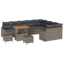 Laden Sie das Bild in den Galerie-Viewer, GFMGUEMV Gartensofa-Set 12-teilig Beige Poly-Rattan Stahl
