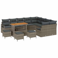 Laden Sie das Bild in den Galerie-Viewer, GFMGUEMV 13-Teiliges Gartensofa-Set Poly-Rattan Beige Hellgrau