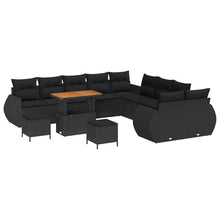 Laden Sie das Bild in den Galerie-Viewer, GFMGUEMV 13-teilig Poly-Rattan Lounge Set Beige mit Akazienholz-Tisch