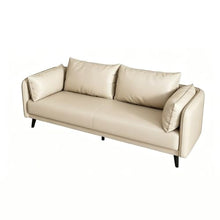 Laden Sie das Bild in den Galerie-Viewer, KIBONCY 3-Sitzer Ledersofa 80 cm Schwarz