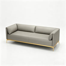 Laden Sie das Bild in den Galerie-Viewer, KIBONCY Mid Century Modern 3-Sitzer Sofa Kunstleder 185cm Goldbeine