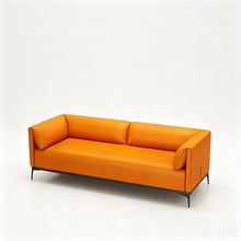 Laden Sie das Bild in den Galerie-Viewer, KIBONCY Mid Century Modern 3-Sitzer Sofa Kunstleder 185cm Goldbeine