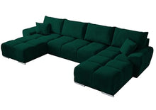 Laden Sie das Bild in den Galerie-Viewer, BROMARKT NUBES U Ecksofa mit Schlaffunktion und Bettkasten 372x184x85 cm Graphit