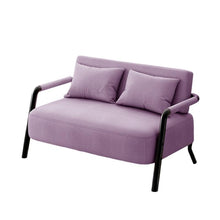 Laden Sie das Bild in den Galerie-Viewer, KIBONCY 2-Sitzer-Sofa Kompakt Doppelcouch Hochdichter Schwamm Stoff Mehrfarbig 65cm