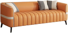 Laden Sie das Bild in den Galerie-Viewer, KIBONCY Faux Leather Accent Sofa 65cm Modern Upholstered Couch Metal Legs