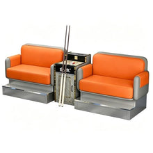Laden Sie das Bild in den Galerie-Viewer, KIBONCY 3-Sitzer Kunstledersofa mit Holzbeinen Mehrfarbig