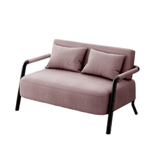 Laden Sie das Bild in den Galerie-Viewer, KIBONCY 2-Sitzer-Sofa Kompakt Doppelcouch Hochdichter Schwamm Stoff Mehrfarbig 65cm