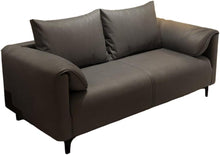 Laden Sie das Bild in den Galerie-Viewer, KIBONCY 3-Sitzer Billard Zuschauersofa Set PU Leder mit Staufach Getränkehalter Edelstahl Sockel 150cm