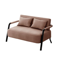 Laden Sie das Bild in den Galerie-Viewer, KIBONCY 2-Sitzer-Sofa Kompakt Doppelcouch Hochdichter Schwamm Stoff Mehrfarbig 65cm