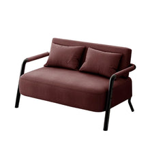 Laden Sie das Bild in den Galerie-Viewer, KIBONCY 2-Sitzer-Sofa Kompakt Doppelcouch Hochdichter Schwamm Stoff Mehrfarbig 65cm