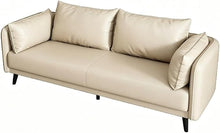 Laden Sie das Bild in den Galerie-Viewer, KIBONCY 3-Sitzer Ledersofa 80 cm Schwarz