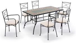 Gruppo Maruccia Gartenmöbel-Set 6-Teilig Rechteckig Mehrfarbig Keramik