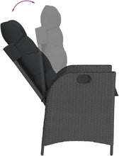Laden Sie das Bild in den Galerie-Viewer, GFMGUEMV Poly Rattan Garten-Essgruppe 9-Tlg. Schwarz 190 cm