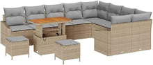 Laden Sie das Bild in den Galerie-Viewer, GFMGUEMV Gartensofa-Set 12-teilig Beige Poly-Rattan Stahl
