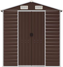 Laden Sie das Bild in den Galerie-Viewer, EDNRSOG Geräteschuppen 191x470x198 cm Braun Stahl