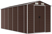 Laden Sie das Bild in den Galerie-Viewer, EDNRSOG Geräteschuppen 191x470x198 cm Braun Stahl