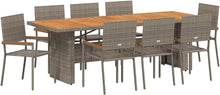 Laden Sie das Bild in den Galerie-Viewer, GFMGUEMV Gartenmöbel Set Grau Poly-Rattan 9-teilig
