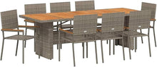 Laden Sie das Bild in den Galerie-Viewer, GFMGUEMV Gartenmöbel Set Grau Poly-Rattan 9-teilig