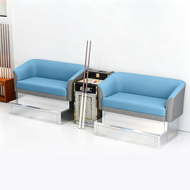 KIBONCY Billard-Zuschauersofa-Set 2-Sitzer 300x120 cm Blau