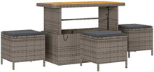 Laden Sie das Bild in den Galerie-Viewer, GFMGUEMV Modulares Rattan Sofa-Set 14-teilig Grau Mit Höhenverstellbarem Tisch