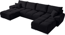 Laden Sie das Bild in den Galerie-Viewer, BROMARKT NUBES U Ecksofa mit Schlaffunktion und Bettkasten 372x184x85 cm Graphit