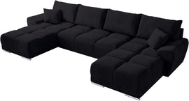 BROMARKT NUBES U Ecksofa mit Schlaffunktion und Bettkasten 372x184x85 cm Graphit