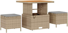 Laden Sie das Bild in den Galerie-Viewer, GFMGUEMV 13-teilig Poly-Rattan Lounge Set Beige mit Akazienholz-Tisch
