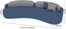 Laden Sie das Bild in den Galerie-Viewer, KIBONCY Gebogenes Sofa Aus Technischem Stoff 1,7m Set