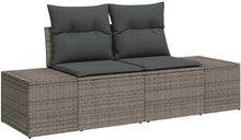 Laden Sie das Bild in den Galerie-Viewer, GFMGUEMV Gartenmöbel Set 14-Teilig Poly-Rattan Grau 110 Cm Tisch