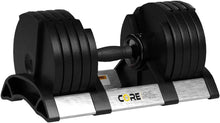 Laden Sie das Bild in den Galerie-Viewer, CORE FITNESS Verstellbares Hantel-Set 2x 22,7 Kg Schwarz