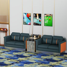 Laden Sie das Bild in den Galerie-Viewer, KIBONCY 3-Sitzer PU-Leder Billard Zuschauersofa Modulares Set Mehrfarbig