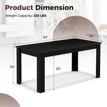 Laden Sie das Bild in den Galerie-Viewer, LDAILY Esstisch Aus Mokka-Holz 160x80x76,2cm Schwarz L-Förmige Beine