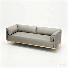 Laden Sie das Bild in den Galerie-Viewer, KIBONCY Mid Century Modern 3-Sitzer Sofa Kunstleder 185cm Goldbeine