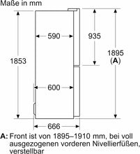 Laden Sie das Bild in den Galerie-Viewer, Bosch KMC85LBEA Serie 4 French Door Kühl-Gefrier-Kombination 189,5x85,5 cm 324/223 L NoFrost Schwarz