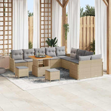 Laden Sie das Bild in den Galerie-Viewer, GFMGUEMV Poly Rattan Garten-Sofa-Set 13-Tlg. Beige &amp; Hellgrau 80 cm
