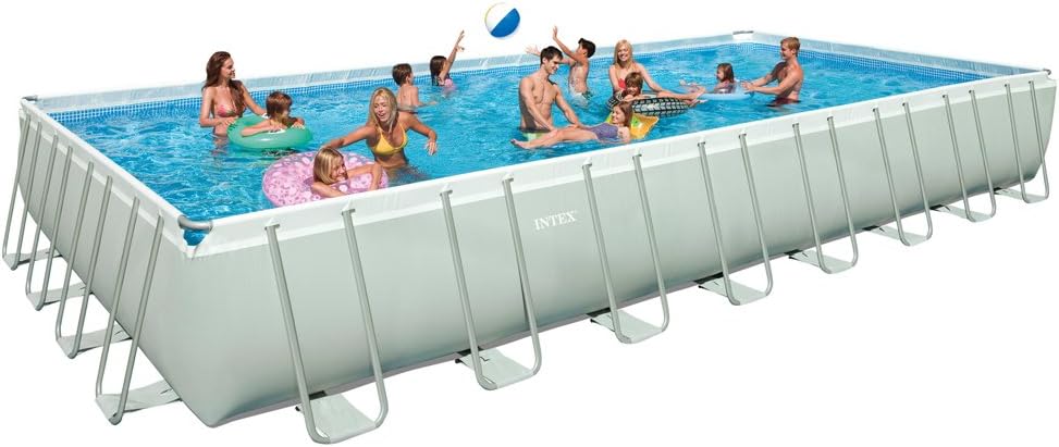 Intex Ultra Rechteckrahmenbecken 975x488 cm Grau Mit Sandfilterpumpe