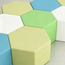 Laden Sie das Bild in den Galerie-Viewer, KIBONCY Hexagonales Modulares Sitzpouf-Set 60x40cm Mehrfarbig