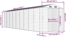 Laden Sie das Bild in den Galerie-Viewer, Boltkex Gerätehaus Hellgrau 191x810x198 cm Verzinkter Stahl