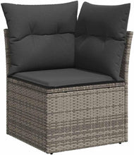 Laden Sie das Bild in den Galerie-Viewer, GFMGUEMV Poly-Rattan Gartenmöbel Set 13-Teilig Grau/Dunkelgrau 110 cm