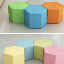 Laden Sie das Bild in den Galerie-Viewer, KIBONCY Hexagonales Modulares Sitzpouf-Set 60x40cm Mehrfarbig